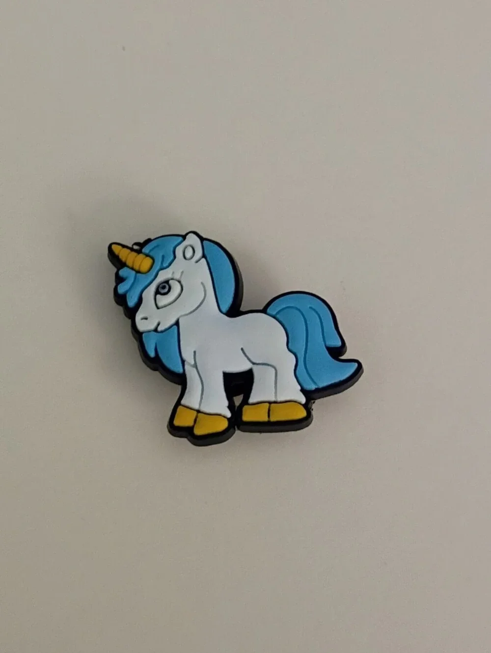 10 for $10 Jibbitz Croc Charm - Unicorn w/ Blue Mane & Tail Gold Horn & Hooves 3